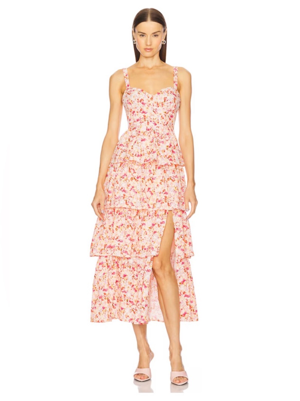 ASTR the Label Midsummer Dress in Pink Multi Floral